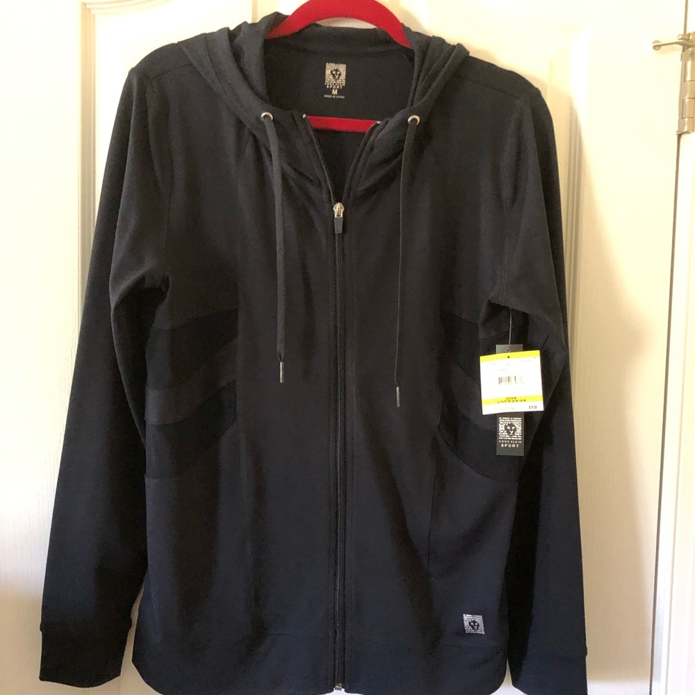 Anne Klein Sport Navy Hooded Casual Jacket M, NWT